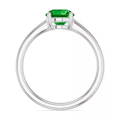 Round Tsavorite East-West Silver Ring