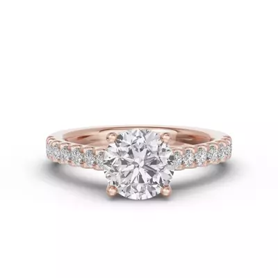 Trevi Cathedral Trellis Pavé Lab Engagement Ring (2.2mm)