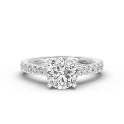 Trevi Cathedral Trellis Pavé Lab Engagement Ring (2.2mm)