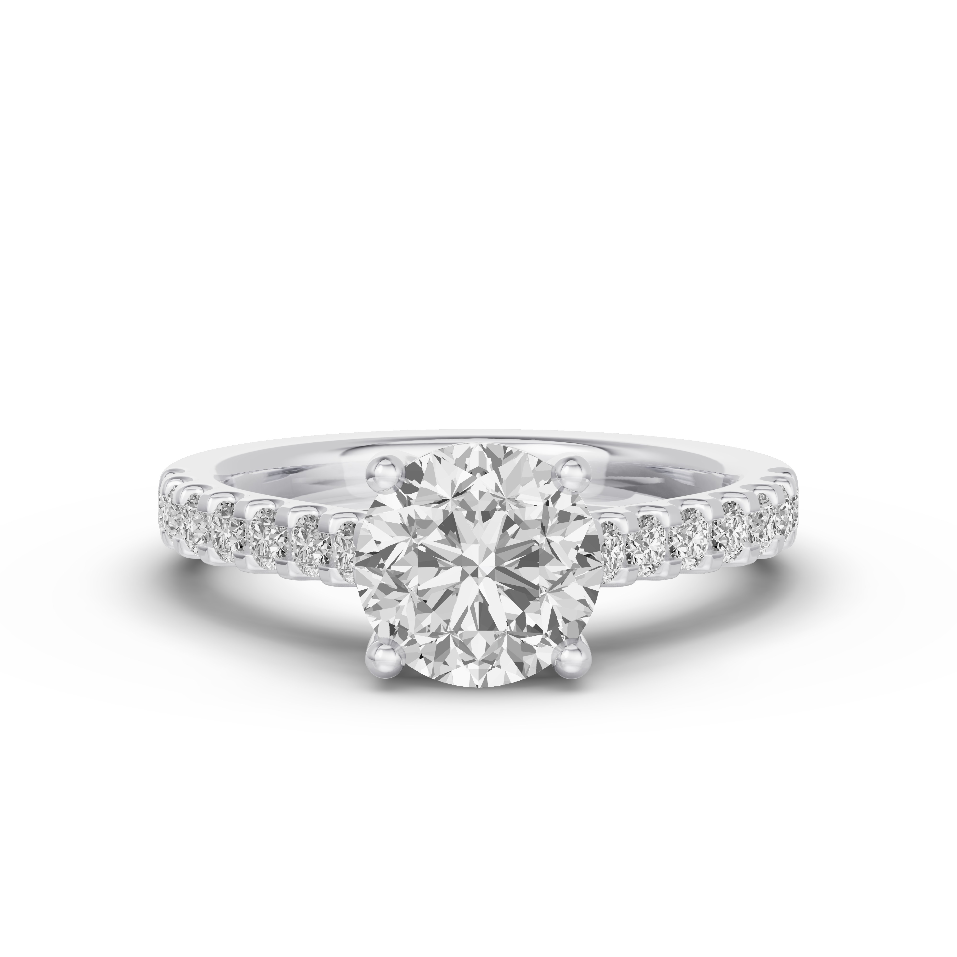 Trevi Cathedral Trellis Pavé Lab Engagement Ring (2.2mm)