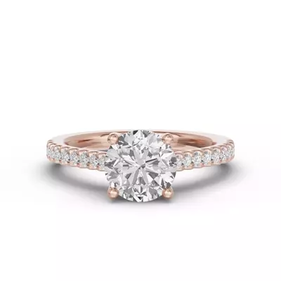 Trevi Cathedral Trellis Pavé Lab Engagement Ring (1.8mm)