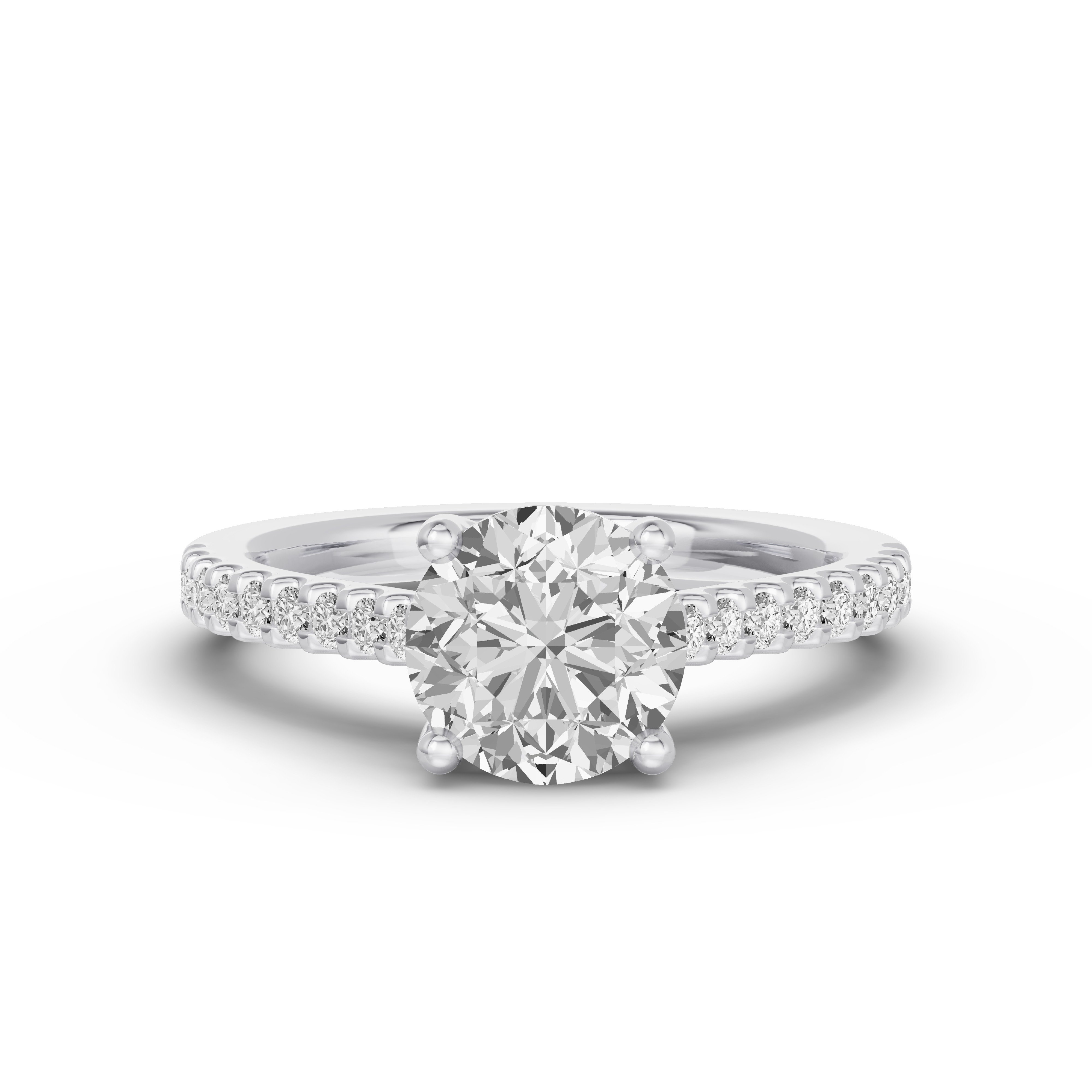 Trevi Cathedral Trellis Pavé Lab Engagement Ring (1.8mm)