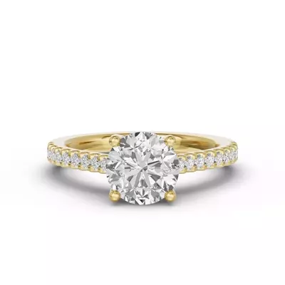 Trevi Cathedral Trellis Pavé Lab Engagement Ring (1.8mm)