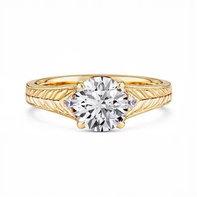 Setting Annette Vintage Engraved Diamond Accent