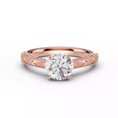 Chantal Engraved Cathedral Engagement Ring