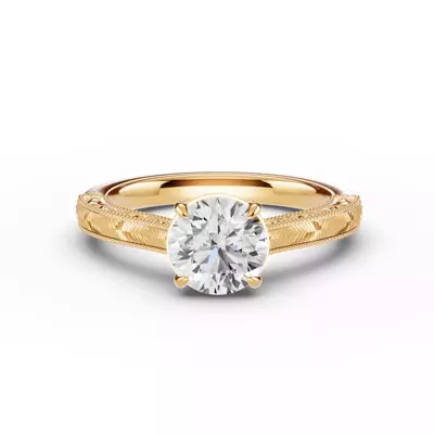 Chantal Engraved Cathedral Engagement Ring