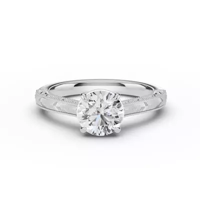 Chantal Engraved Cathedral Engagement Ring