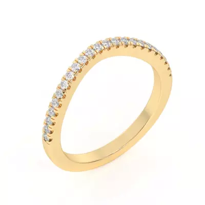 Farrah Curved Pavé Band