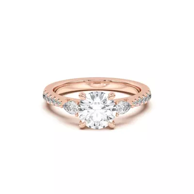 Taryn Pear 3-Stone With Pavé Engagement Ring
