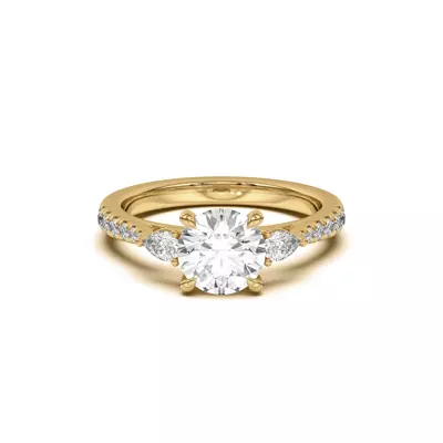 Taryn Pear 3-Stone With Pavé Engagement Ring