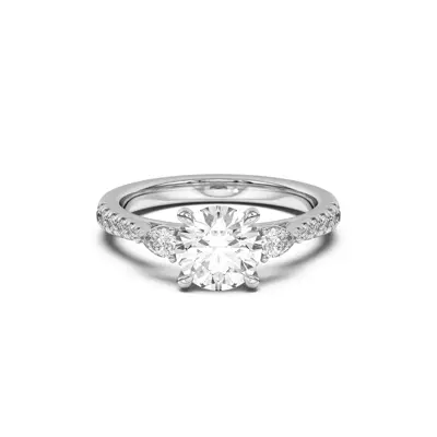Taryn Pear 3-Stone With Pavé Engagement Ring