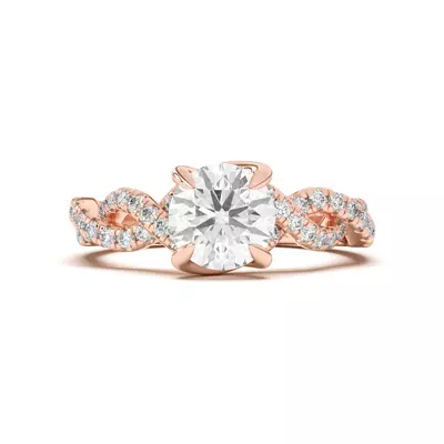 Gina Twisted Pavé Diamond Engagement Ring