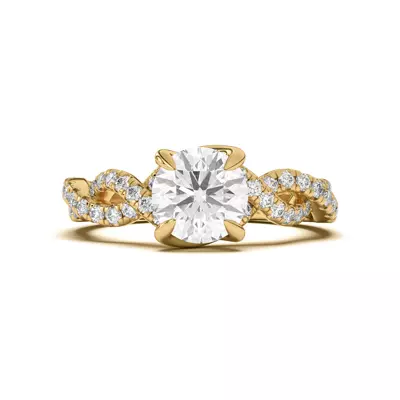 Gina Twisted Pavé Diamond Engagement Ring