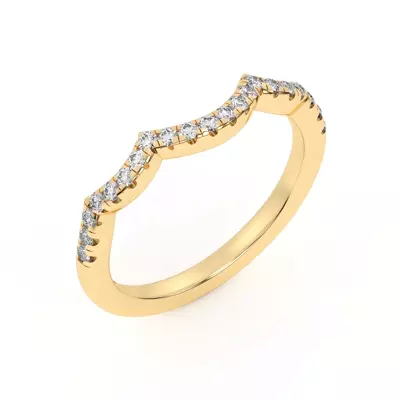 Gina Curved Pavé Band