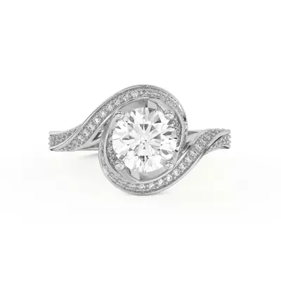 Elara Swirl Pavé Engagement Ring