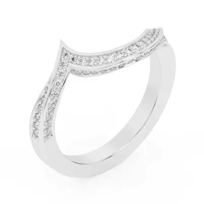 Elara Swirl Pavé Band