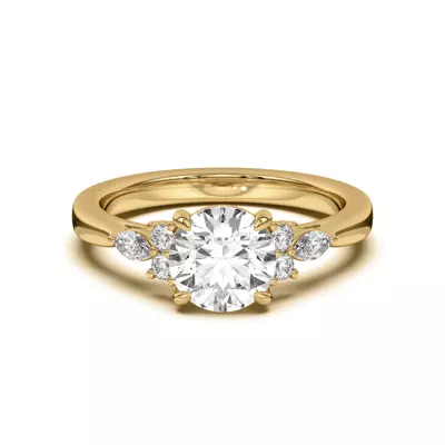 Blanche Round and Marquise Cluster Engagement Ring