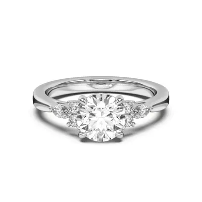 Blanche Round and Marquise Cluster Engagement Ring