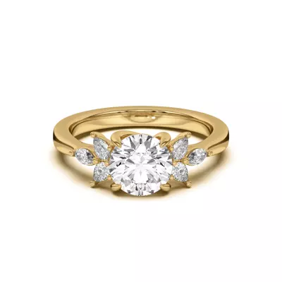 Dara Pear and Marquise Cluster Engagement Ring