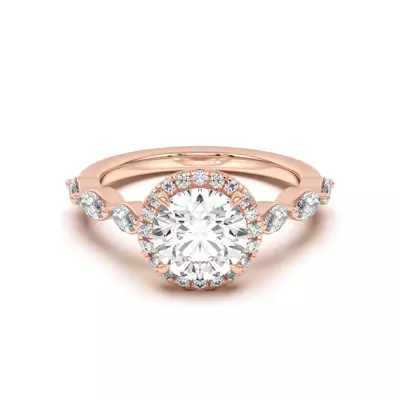 Everly Marquise Engagement Ring With Halo 