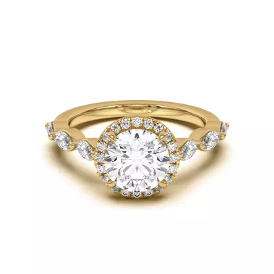 Everly Marquise Engagement Ring With Halo 