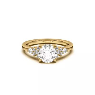 Belinda Pear and Round Diamond Cluster Engagement Ring