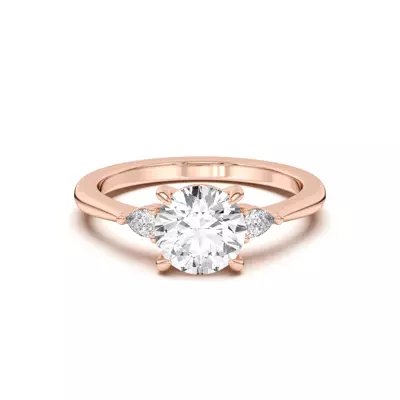 Kelsey Pear Diamond Three-Stone Engagement Ring