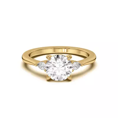 Kelsey Pear Diamond Three-Stone Engagement Ring
