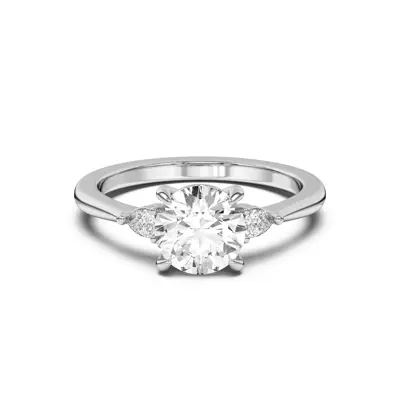Kelsey Pear Diamond Three-Stone Engagement Ring