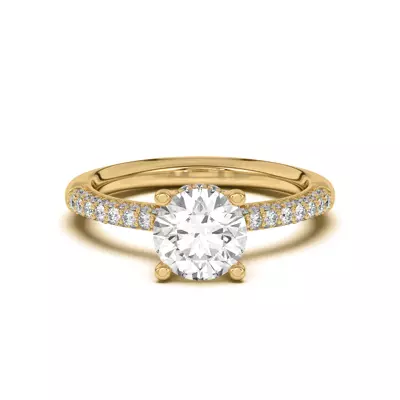 Ivana Triple Row Diamond Halo Ring With Bezel Accent Engagement Ring