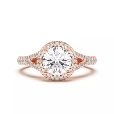 Clarissa Split Shank Halo Engagement Ring