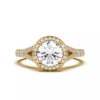 Clarissa Split Shank Halo Engagement Ring