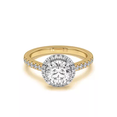 Estelle Classic Pave Cathedral Halo Two-Tone Engagement Ring