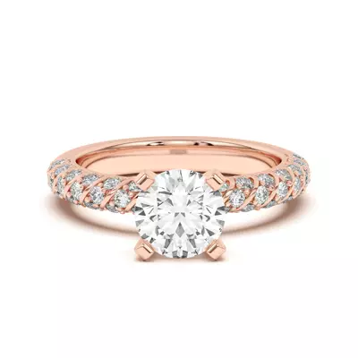 Madeline Pavé Trio Striped Engagement Ring