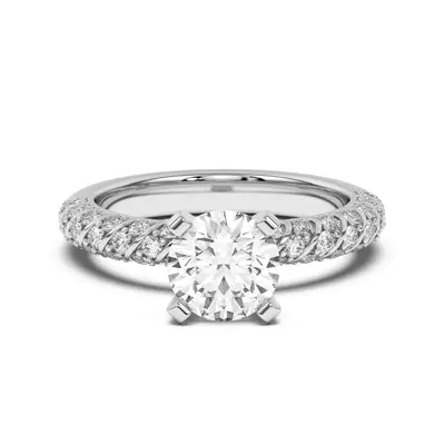 Madeline Pavé Trio Striped Engagement Ring