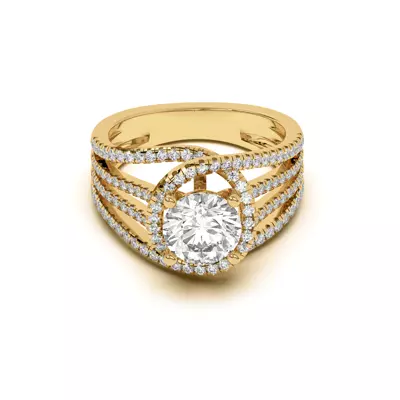 Liana Multistrand Swirling Halo Engagement Ring