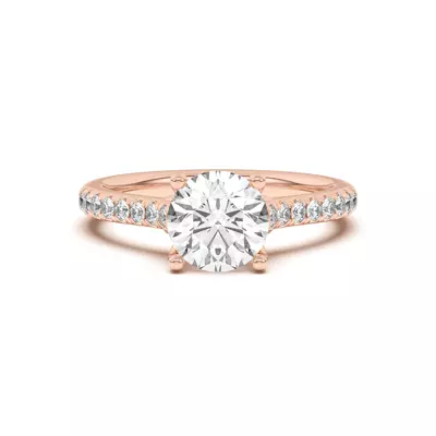 Coraline Scroll Prong Pavé Engagement Ring