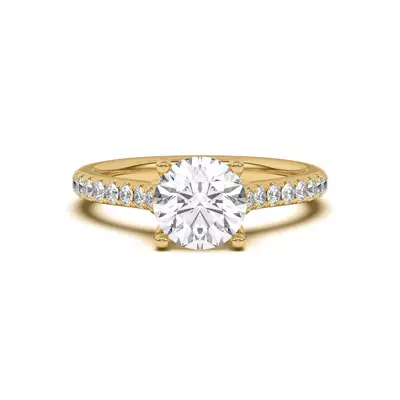 Coraline Scroll Prong Pavé Engagement Ring