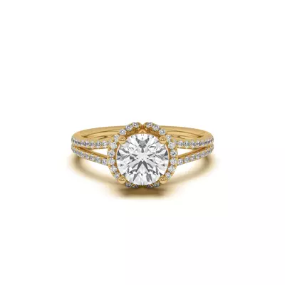 Andra Folded Halo Engagement Ring