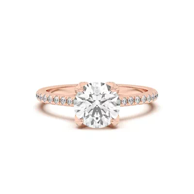 Marian Lab Diamond-Encrusted Tulip Prong Pavé Engagement Ring