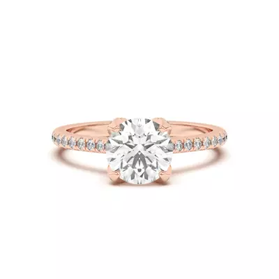 Marian Diamond-Encrusted Tulip Prong Pavé Engagement Ring