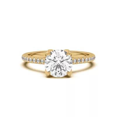 Marian Lab Diamond-Encrusted Tulip Prong Pavé Engagement Ring