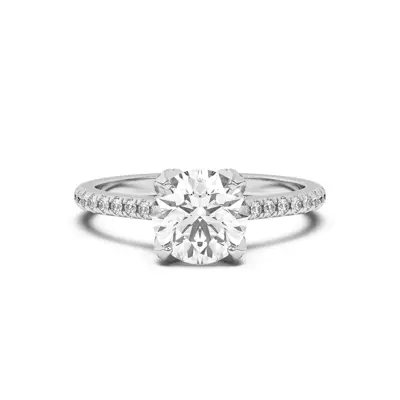 Marian Diamond-Encrusted Tulip Prong Pavé Engagement Ring