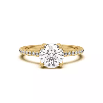 Marian Diamond-Encrusted Tulip Prong Pavé Engagement Ring