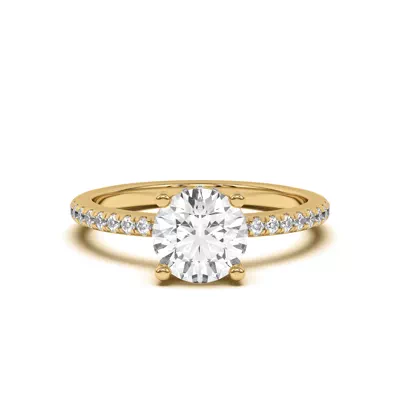 Marie Classic Hidden Halo Lab Pavé Engagement Ring