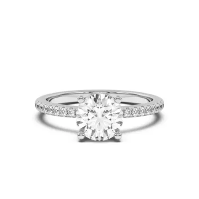 Marie Classic Hidden Halo Pavé Engagement Ring