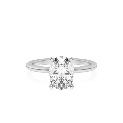 Rita Graduated Pavé Engagement Ring With Hidden Halo - 14K White Gold