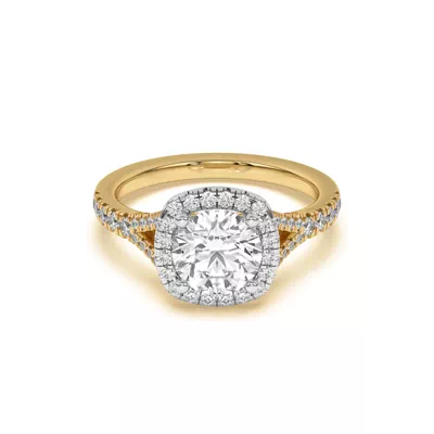 Sue Timeless Two-Tone Halo Engagement Ring