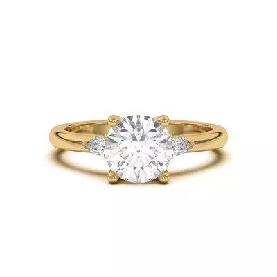 Meredith Pear Accent Engagement Ring