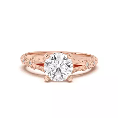 Kathryn Pavé Heart Scroll Engagement Ring